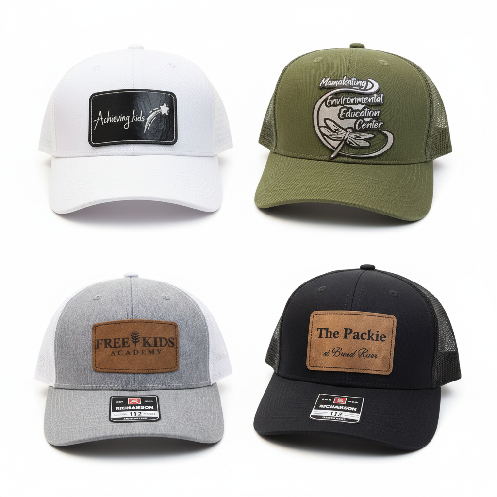 Custom Laser-Engraved Leather Patch Snapback Hat
